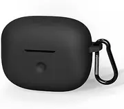 Geekria Silicone Case Cover Compatible with B&W Pi8 True Wireless Earbuds, Protective Earphones Skin Cover with Keychain Hook, Charging Port Accessible, Front LED Visible (Black)