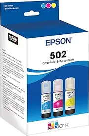 Epson T502 EcoTank Auto-Stop Ink Bottle (ET-2700, ET-2750, ET-3700, ET-3750, ET-4750) Color Combo Pack