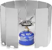 Camping Stove Windscreen ，portable Folding Stove Windshield, Camping windscreen for alcohol stove,gas stove,Light weight for Hiking, Backpacking, Camping(10 Plates).