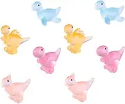 GANAZONO 8Pcs Glow Dark Dinosaur Figures Durable Miniature Animal Statues for Garden Decor Indoor Plants and Party Favors Charming Safe and Detailed Dinosaurs