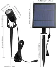 Vikus Solar Spot Lights Outdoor LED, 2in1 Landscape Spotlight Green IP65 Waterproof, Security Light Auto-Induction Patio Yard Garden Driveway