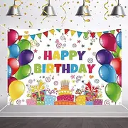 Happy Birthday Party Decorations Colorful Birthday Banner Backdrop Large Happy Birthday Yard Sign Background It's My Birthday Party Indoor Outdoor Decorations Supplies for Boys Kids Girls