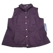 Bandolino Blu Jacket Womens XL Purple Lightweight Casual Snap Front Vest Viva