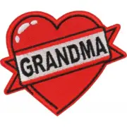 Grandma Heart Classic Sew On /Iron On Embroidered Patch Old School