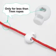 100pcs Plastic Cord Lock Stopper End Spring Fastener Organizer White