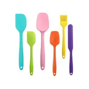 1 Set Good Flexibility Utensils Set One Piece Design Silicone Flour Cream Baking Utensils Set Baking Tool Multicolor