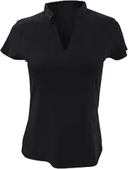 [KUSTOM KIT] Ladies Corporate Short Sleeve V-Neck Mandarin Collar Top