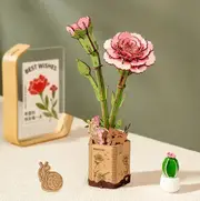 Rowood Pink Carnation Wooden Bloom Craft Kit