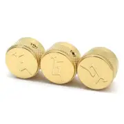 3 Pcs Hollow Body Control Knob Volume Tone knobs Gold for Gretsch style guitar