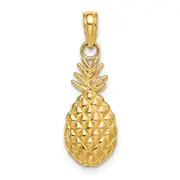 14K Yellow Gold Textured Pineapple Charm
