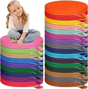 Timgle 25 Pcs Floor Cushions 15 Inch Flexible Seating Bulk Foam Floor Seats Pillows Portable Seating with Handles for Daycare Home Learning(Round)
