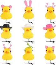 9pcs Yellow Duck Hair Clips, Cute Duck Hairpins Soft Cartoon Plush Duck Hair Barrettes Hair Accessories for Festive Atmosphere Decoration (3 Styles)