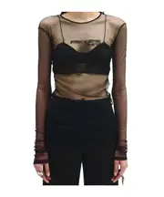 Ann Demeulemeester Fiene Sunset Bleeding Long Sleeve Top XS black