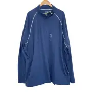 Van Heusen Men's 3XLT Navy Blue Long Sleeve 1/4 Zip Pullover Sweatshirt NEW