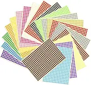 Small Circle Dot Stickers, 8320 Pcs Round Colored Dot Stickers 8mm Colour Coding Labels for Office Classroom Organization 16 Colors(32 Sheets)
