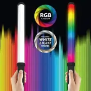 RGB LED Wand Bower 360 Degree 19-inch Light Poi EDC Music Festival Gear Traffic