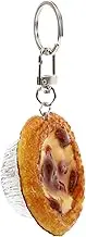 NOLITOY Adorable Egg Tart Shape Charm Keychain Pendant Vivid Fake Food Hanging Charms Stylish Bag Decoration Practical Design present