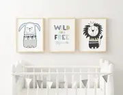 Baby Boy Tribal Nursery or Bedroom Wall Art Decor Print Set, 3 for 2, Baby Gift