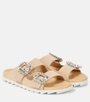 [Roger Vivier] Roger Vivier Slidy Viv' suede slides AU 8 beige