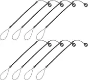 NUOBESTY Plastic Elastic Tether Lanyard for Touch Pens 8pcs Retractable Coiled Spring Anti-Lost Stylus Pen Lanyards Tablet Touchscreen Tether with Silicone Rings