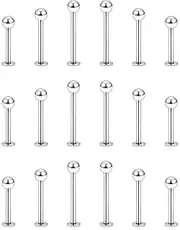 [Yaalozei] 20G 16G 14G 12G Lip Labret Medusa Monroe Rings Studs Surgical Steel Tragus Helix Cartilage Earring Stud Rings Piercing Jewelry Bar Length 8mm 10mm 12mm Mix Color 18PCS
