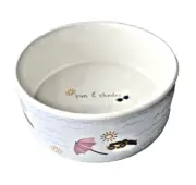 FRINGE STUDIOS Pet Bowl Sun & Shades 6.5" Dia x 2.5" Hedgehog Beach Pet Bowl