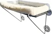 MOMEEMO Cat Window Perch -Large Cats Window Hammock Bed Metal Shelf Perch Seat，Includes Luxurious Sherpa Bed，Sunbathing Birdwatching Spot for Large Cats & Kittens - Easy Tool-Free Assembly (White)