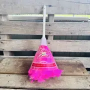 New Vintage Pink Feather Duster By Justen #1176 Cleaning Dusting Maid