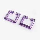 Swarovski Lucent Hoop Earrings Purple 5613550 Square Shape