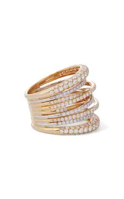 [Sidney Garber] Tall Scribble 18K Yellow And White Gold Diamond Ring