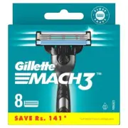 Gillette Mach3 Pack Of 8 Cartridges Shaving Blades For Razor New Mach 3