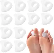 Gel Toe Separators, Pack of 12 Silicone Hallux Valgus Correction Spacer and Stretcher to Correct Your Toes, for Hammer Toes, Bunions, Overlapping Toes, Toe Protection, Repeatable