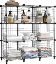 HOMIDEC Cube Storage, Storage Shelves 9 Bookshelf Bookcase 9, Black