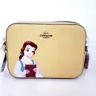NWT Coach Disney Mini Camera Bag With Belle Gold/Vanilla Cream Multi