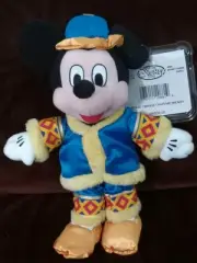 Chinese Winter Costume Mickey Mouse 8" Bean Bag Plush HONG KONG TAG NWT DISNEY