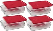 [Pyrex] 3-Cup Rectangle Food Storage (Pack of 4 Containers)