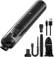 APLUSH Mini Handheld Vacuum Cleaner,Upgraded Car Hand Held Vacuum for Dust, Sand, Crumbs, Ultra-Light Portable Cordless Vacuum for Home, Car, Small Dust Buster,Black,16000Pa