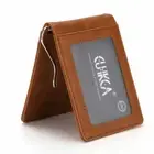 RFID Men Leather Slim Bifold Money Clip Wallet Front Pocket Credit Card Hold q-2