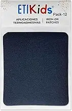 12 Navy Blue Iron-On Patches, Iron-On Repair Fabric for Indoor and Outdoor Decoration Kit, 8.5 x 10 cm