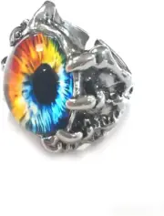 Biker Jewelry Devil Evil Eye Dragon Eagle Claw Ring for Men Women Vintage Openin