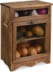 Wooden Potato and Onion Storage Bin - Potato Onion & Garlic Storage Box Rustic