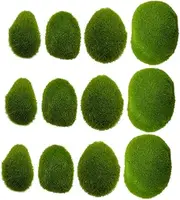 WEKAMOS 40pcs Artificial Mossy Decor for Micro Landscapes Fish Tanks Bonsai and Garden Landscaping Lightweight Vivid Faux Rocks for DIY Crafts and Photo Props