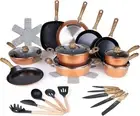 Pots and Pans Set Non Stick – Induction Hob Pot Sets – 35pcs Kitchen Cookwar...
