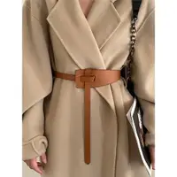 在飛比找ETMall東森購物網優惠-女士秋冬季西裝棕色寬腰帶