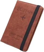 [FOMIYES] 1PC RFID Passport Wallet PU Leather Storage Bag for Women Multi Function Holder for Ids and Passport Compact Design for Travel and Business Trips Coffee Color