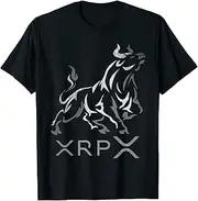 [X.Style] Bull Market Ripple XRP Coin to The Moon Crypto Token HODL ds177 T-Shirt Black