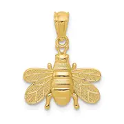 14K Yellow Gold Polished Bee Pendant