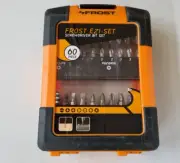 New. Frost 60 Piece Screwdriver Bit Set, Phillips, Pozi, Hex