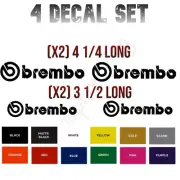 4 Brembo Decal Sticker Vinyl Caliper Brake 4 1/4 & 3 1/2 for 6 & 4 Piston Colors