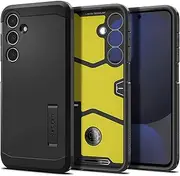 [Spigen] Tough Armor for Samsung Galaxy S24 FE Case, TPU Body PC Back Extreme Impact Foam Technology Heavy Duty Shock Absorption Raised Edge Protection Hard Kickstand Cover - Black